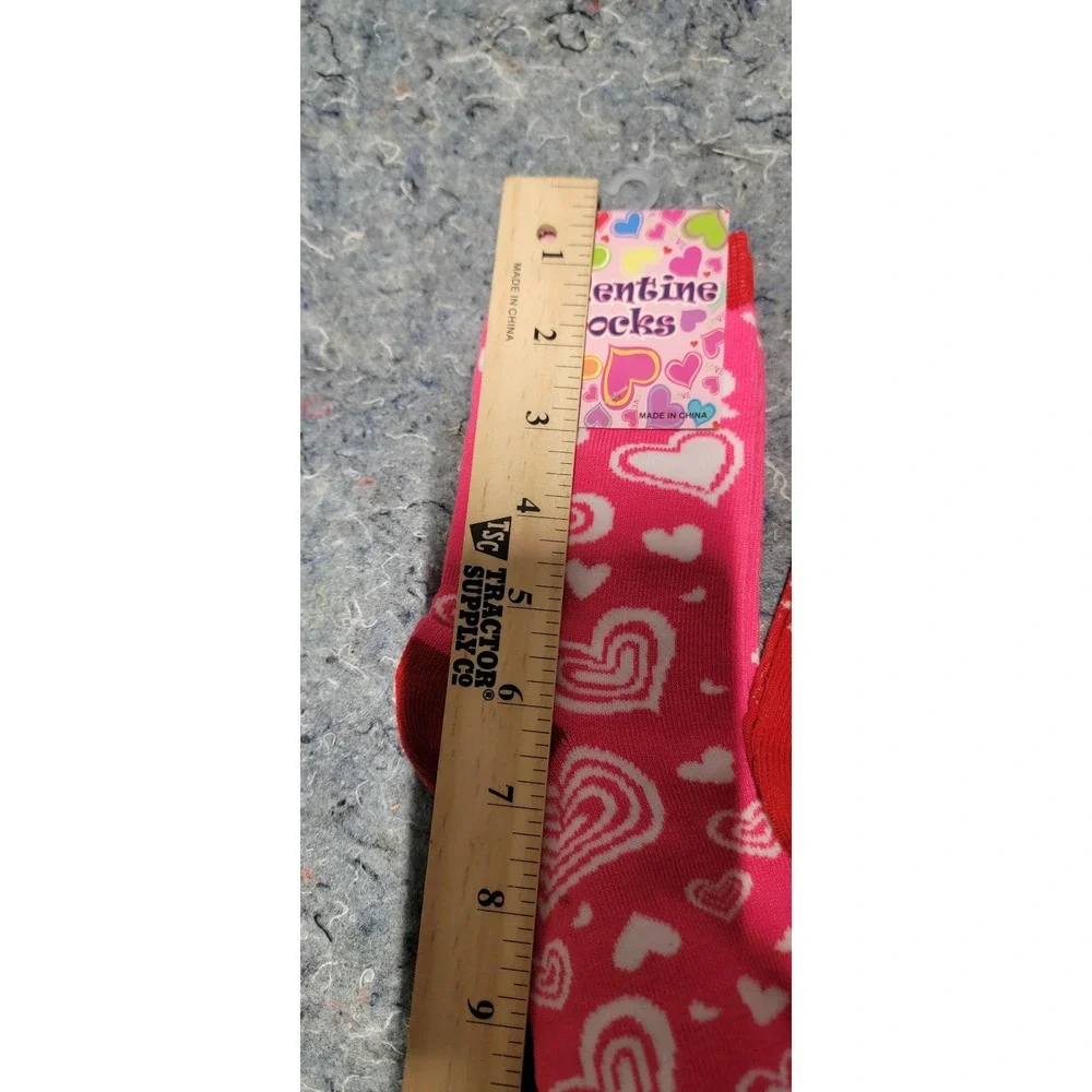 Valentine Socks Unisex‎ Pink/Red Hearts and Cupids Set of 2 Size 9-11